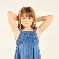 Robe sans manches effet jean pour fille