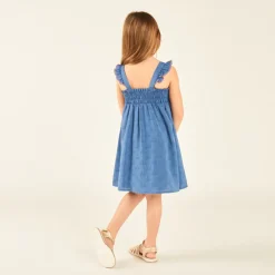 Robe sans manches effet jean pour fille