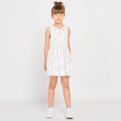 Robe sans manches en broderie anglaise fleurie pour fille