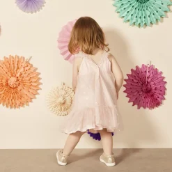 Robe sans manches en tulle imprimés papillons pour bébé fille