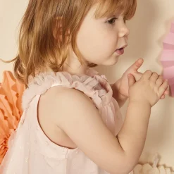 Robe sans manches en tulle imprimés papillons pour bébé fille