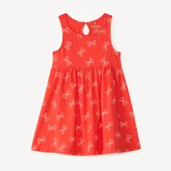 Robe sans manches imprimée nœuds pour bébé fille
