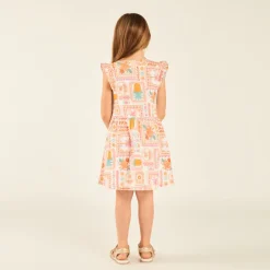 Robe sans manches imprimé exotique pour fille