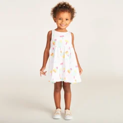 Robe sans manches imprimé fantaisie pour bébé fille