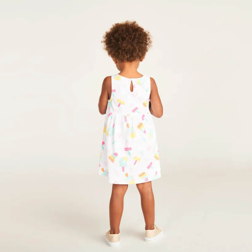 Robe sans manches imprimé fantaisie pour bébé fille