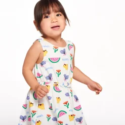 Robe sans manches imprimé fantaisie pour bébé fille
