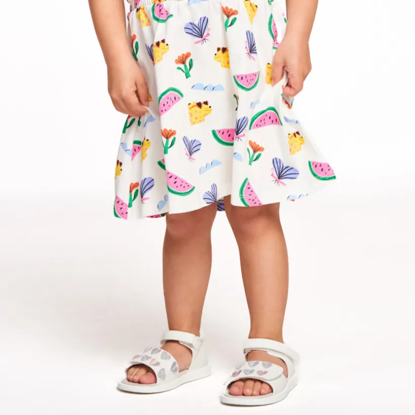 Robe sans manches imprimé fantaisie pour bébé fille