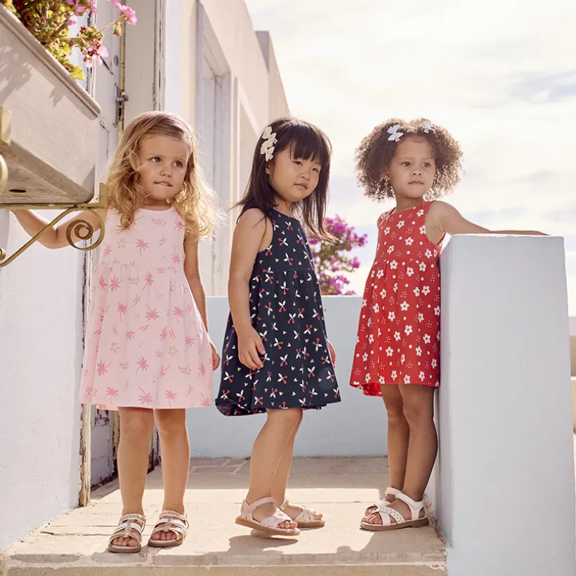 Robe sans manches imprimé fantaisie pour bébé fille