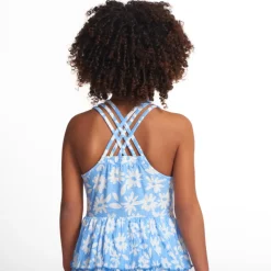 Robe sans manches imprimé fleuri pour fille