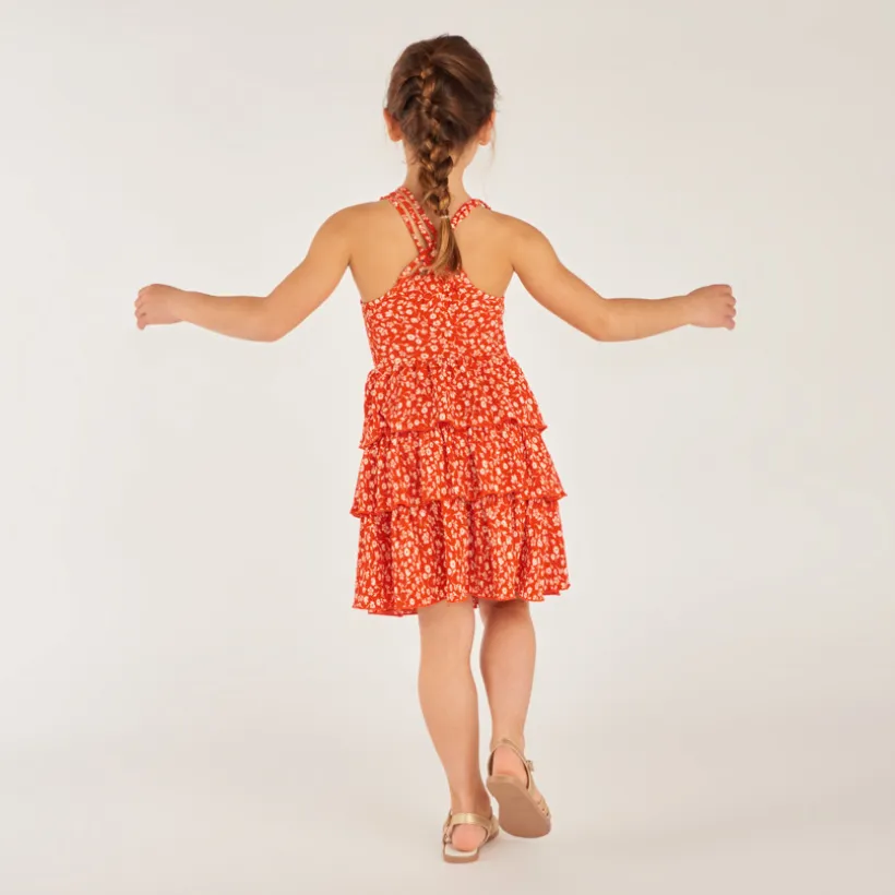 Robe sans manches imprimé fleuri pour fille