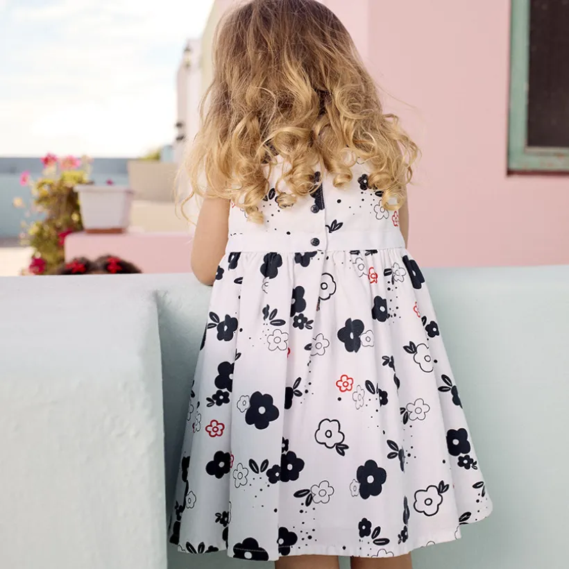 Robe sans manches imprimé fleurs pour bébé fille