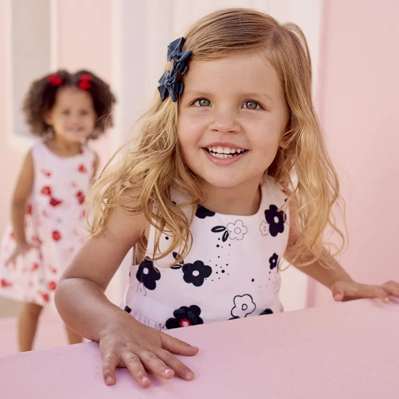 Robe sans manches imprimé fleurs pour bébé fille