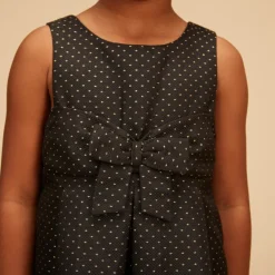 Robe sans manches à nœud en jacquard pour fille