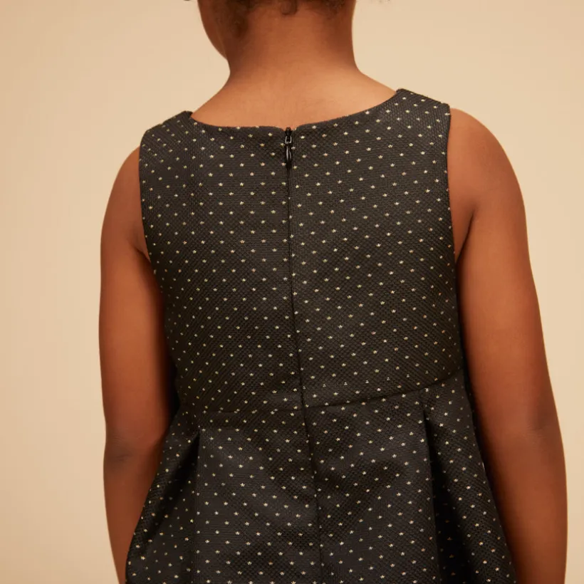 Robe sans manches à nœud en jacquard pour fille