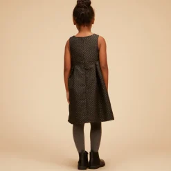 Robe sans manches à nœud en jacquard pour fille