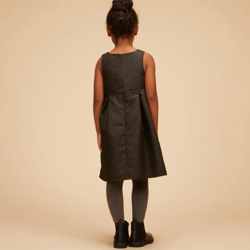 Robe sans manches à nœud en jacquard pour fille