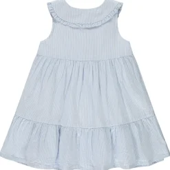 Robe sans manches à rayures et col claudine pour bébé fille
