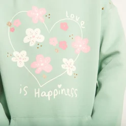 Robe sweat molletonnée à poche kangourou pour fille