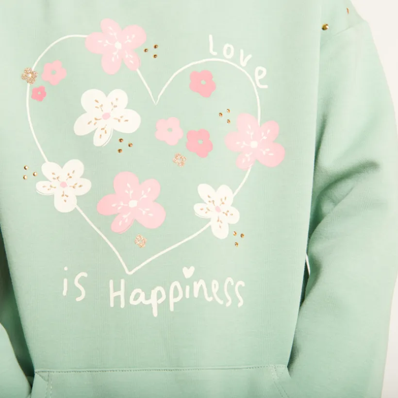 Robe sweat molletonnée à poche kangourou pour fille