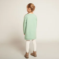 Robe sweat molletonnée à poche kangourou pour fille