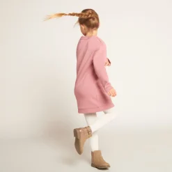 Robe sweat molletonnée à poche kangourou pour fille