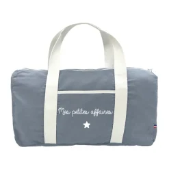 Sac de voyage en lin "Mes petites affaires" bleu