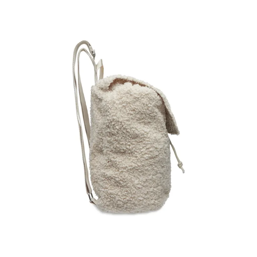 Sac à dos en tissu bouclette - Naturel