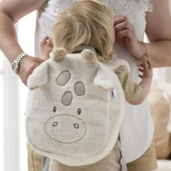 Sac à dos - Girafe Teddy bouclette - écru