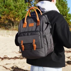 Sac à dos à langer Escapade gris foncé