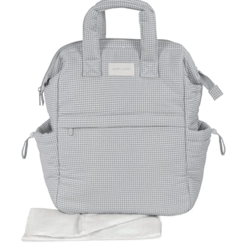 Sac à dos à langer Little Bloom Vichy Gris