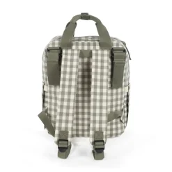 Sac à dos à langer motif carreaux Caetana stone + tapis