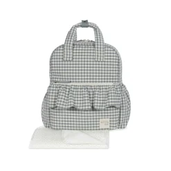 Sac à dos à langer Praliné Vichy - Matcha