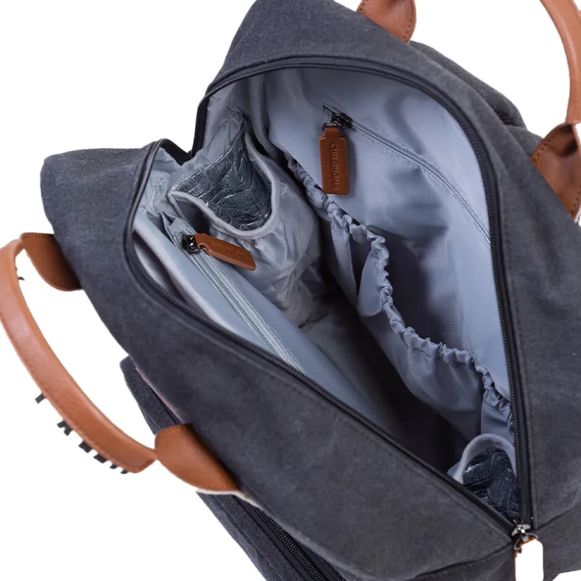 Sac à dos signature + pochette + matelas à langer Family Club noir