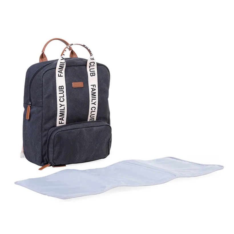Sac à dos signature + pochette + matelas à langer Family Club noir