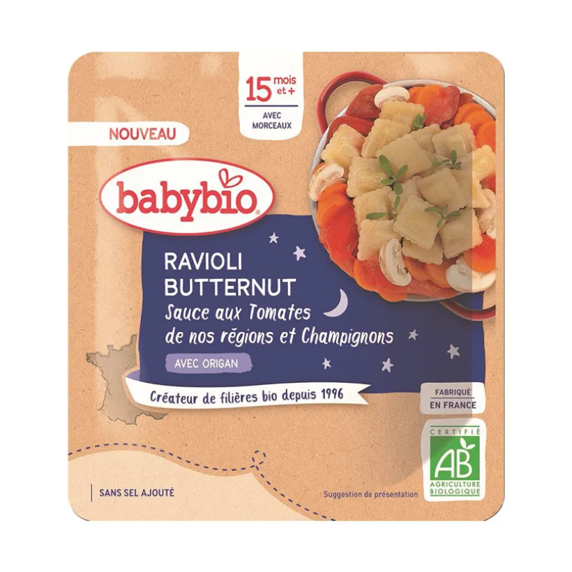 Sachet de raviolis et butternut avec sauce tomates et champignons 190g
