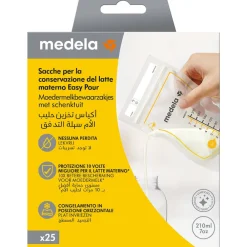 Sachets de conservation pour lait maternel à versement facile 210ml - 25pcs