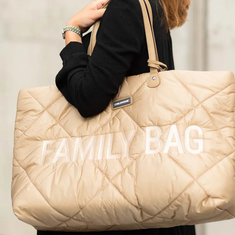 Sac à langer Family Bag matelassé Beige