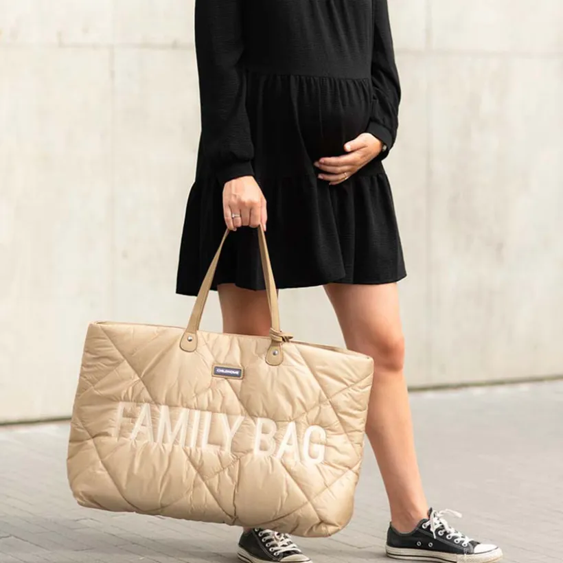 Sac à langer Family Bag matelassé Beige