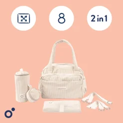 Sac à langer Fluffy Corduroy Beige