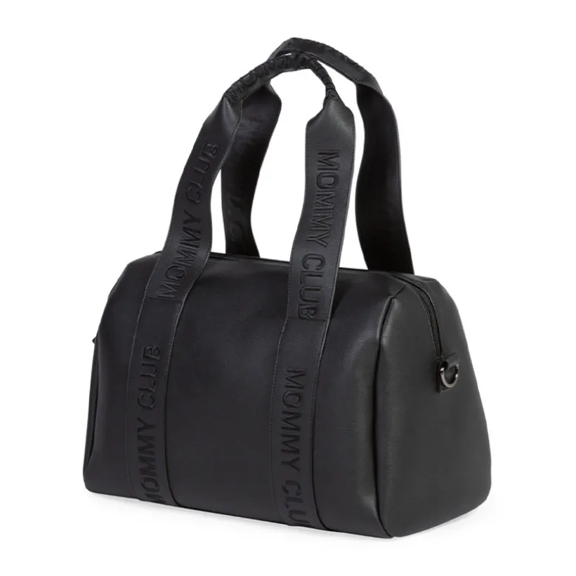 Sac à langer Mommy Club Signature en cuir vegan + tapis à langer noir