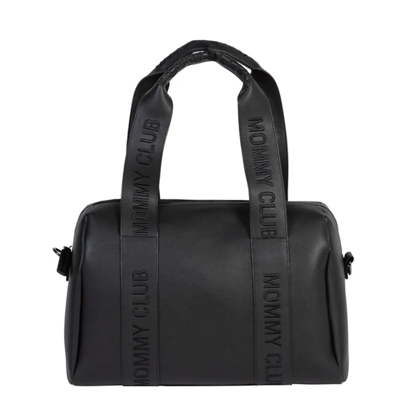 Sac à langer Mommy Club Signature en cuir vegan + tapis à langer noir