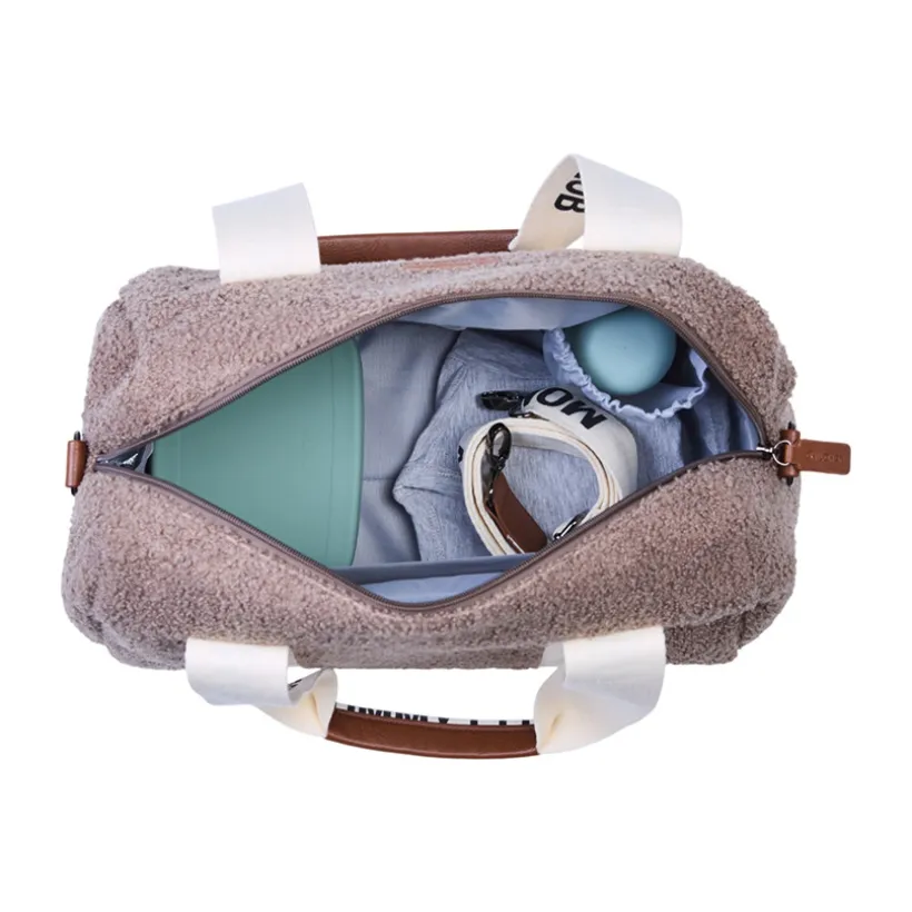 Sac à langer Mommy Club Signature en teddy Brun clair