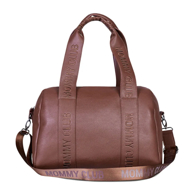 Sac à langer Mommy Club Signature en cuir vegan + tapis dark brown
