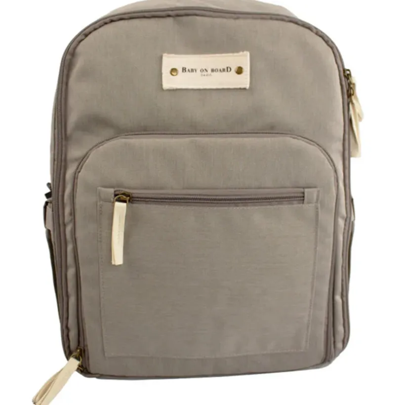 Sac à langer/sac à dos Agathe - Gris/beige