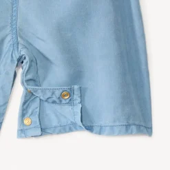 Salopette courte avec volants + ceinture fantaisie pour bébé fille