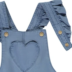 Salopette courte avec volants + ceinture fantaisie pour bébé fille