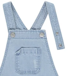 Salopette courte en jean avec ceinture ajourée pour fille