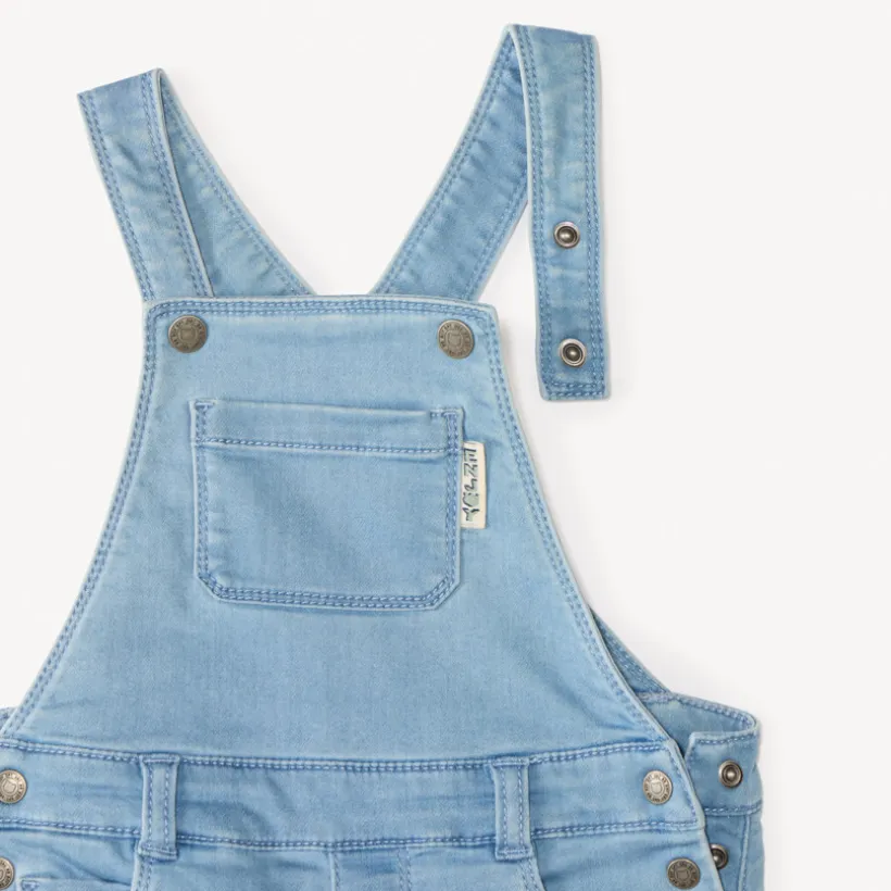Salopette courte en jean unie pour bébé garçon