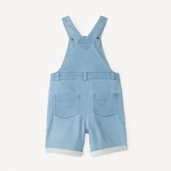 Salopette courte en jean unie pour bébé garçon