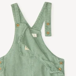 Salopette courte en toile effet rayé pour bébé garçon
